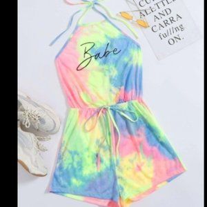 Women's Tie Dye Halter Romper SMALL THROUGH XL
